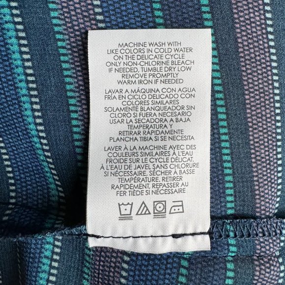 CAbi Alex Blouse Split Back Striped Blue Womens - Size M - Long Sleeve - Picture 11 of 11